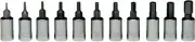 205 - 1/4Inch Drive 11 PCS Set- Hex Bit Sockets w/Std. Bit, 1/16Inch - 5/16Inch