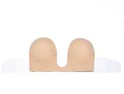 [XMSM] Deep U-Shaped Strapless Backless Sticky Invisible Push-up Self Adhesive Bras For Women Swimsuits Bikini