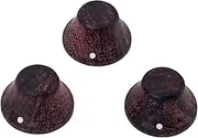 Kisangel 3pcs Durable Volume Control Knob with Flat White Dots for Electric Guitar and Bass Parts Replacement Accessory