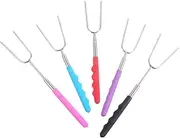 5Pcs Telescoping Roasting Stick Skewers for Camping BBQ Premium Stainless Steel Forks Expandable to Easy to Clean Great for Marshmallow Kebab Cooking