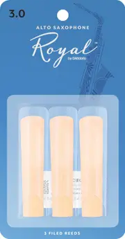 Rico Royal Alto Sax Reeds, Strength 3.0, 3-pack