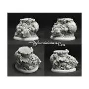 Scibor Mini Bases Dwarven Ruins - 50mm Round Edge Base #3 Pack New