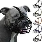 Breathable Metal Basket Muzzle for Pitbull Amstaff Staffordshire Terrier Large Dogs SZRH
