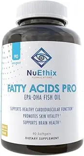 Fatty Acids Pro EPA-DHA Fish Oil Dietary Supplement, Super Concentrated and Purified Fish Oil Blend for Optimal Wellness, 90 Gel Capsules