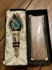 Handmade Blown Art Glass Wine Bottle Cork Stopper Accent - St Thomas