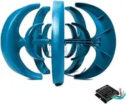 HUIZHITENGDA 10000W Low Speed Wind Turbine Generator, 12V 24V 48V with Controller No Noise Vertical Wind Turbines Generator for Home Camping Streetlight (Blue)