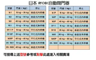 自動關門器 161P 日本RYOBI 平行式安裝 內停檔（1年保固）日本門弓器 自動關門器 自動閉門器 自動門弓器 DIY 五金