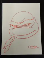 Original Sketch Of Mikey, TMNT. By Sajad Shah With COA