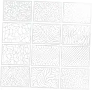 12Pcs Hollow Out Wall Painting Stencils Reusable DIY Templates for Creative Crafts Home Decor and Art Projects Made of Durable Pet Material for Easy Application