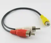 10x Audio Video AV Adapter Cable 1 RCA Female to 2 RCA Male Plug Y Splitter 28CM