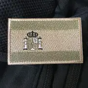 Embroidery Euro Spain Spanish Flag Tactical Hook Loop Patch Fastener Badge Green