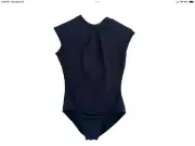 NWT Bloch Dujour Dance Ballet Girls Cap Sleeve Leotard Black Size 12