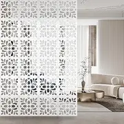 Boshen 24PCS Hanging Room Divider Wall Screen Panel Room Divider Panels Privacy Screen Divider Home Decor for Living Room Bedroom Home Office Restaurant Decor-White Leaves