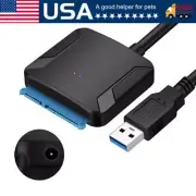 USB 3.0 to SATA External Hard Drive Reader 2.5" 3.5" HDD SSD Power Adapter Cable