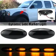 2x Dynamic LED Side Repeater Indicator Light For Nissan Navara D22 NP300 Peugeot