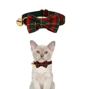 ANYWAGS Cat Collar Checked Red Bow Large with Safety Buckle, Bell, and Durable Strap Stylish and Comfortable Pet Accessory
