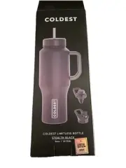 Coldest Tumbler with Handle and Straw Lid 3 Lids Insulated Water Bottle- 36oz