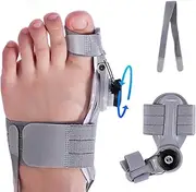 RWGKCDB Bunion Corrector, Big Toe Bunion Corrector for Men Women, Adjustable Knob Bunion Support Splint with Anti-Slip Heel Strap for Big Toe Bunion Relief (Color : Gray Black Buckle)