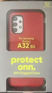 Samsung Galaxy A32 5G Protect ONN Slim Rugged Phone Case - Red New