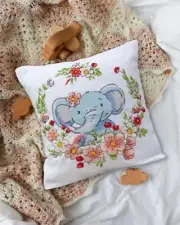 DIY Counted Cross Stitch Pillow Kit Elephant 30x30cm tapestry cushion kit