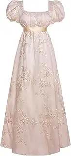 [Mikan Tsumiki] Regency Dresses for Women Exquisite Embroidery Empire Waist Dress