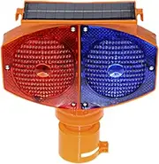 Generisch Solar Flashing Warning Light Flashing Warning Light Solar Flashing Warning Light Double Sided Waterproof Solar Powered Flashing Traffic Flashing Light LED for Construction Safety