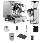 Rocket R Cinquantotto Coffee Machine and Fausto 2.1 Chrome Grinder Package