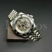 Custom Made Skeleton Watch SUB Style Diver NH70 Auto Movement BLK/WT Bezel