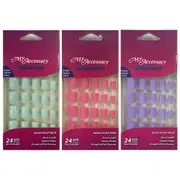 72pc My Accessory Runway Spring/Summer Artificial Fake Glue On Nails Square Asst
