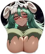 Mouse Pad 3D Mousepad Breast Gaming Wrist Rest Boob-pad Anti-Slip Anime Manga Wrist Support Mouse Mat（Nelliel 02）