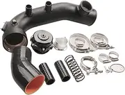 JQG1006-BK Flow Intake Pipe with 50MM BOV Kit Compatible with BMW N54 E88 E90 E91 E92 E93 Turbo Pipe Blow Off Valve Engine Chargepipe Kit