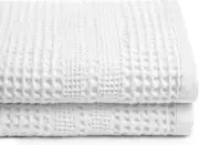 GILDEN TREE Waffle Towels for Bathroom, 100% Bath Towel (2 Pack), White