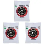 3x Martin Guitar Treated Strings 92/8 Phosphor Bronze MA530T Custom Light