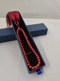 在飛比找樂天市場購物網優惠-璀麗珠寶 日本赤血紅珊瑚佛教日式念珠(数珠)-6MM(紅穗)