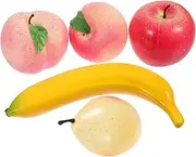 NOLITOY 5pcs Artificial Fruits Lifelike Faux Fruit Decorations for Home Decor Photo Props and Teaching Models Realistic Display