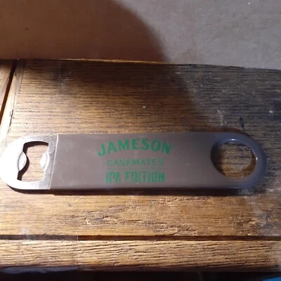 Vintage Jameson Irish Whiskey Round Hip Flask Brass Screw Top