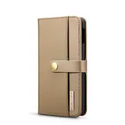 Lambskin Detachable Horizontal Flip Magnetic Case for Galaxy S10 E, with Holder & Card Slots & Wallet(Brown)