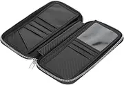 [JEOZBM] Credit Card Wallet, Zipper Credit Card Holder Case, Carbon Fiber Card Holder Pouch Business Handbag for Men Father Husband Boyfriend, Black, Bian-gjj-e2a-31172100458-11