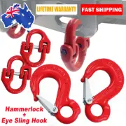 2X (6mm Hammerlock+ 6mm Eye Sling Hook) Caravan Trailer Chain connecting Extend