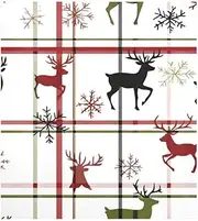 Reindeer and Snowflakes Plaid Dishwasher Magnetic Cover Magnetic Sheet Sticker Home Kitchen Decoration, 26" x 23"