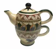 Tabletops Unlimted Deruta Tea For One Cup Teapot Set Pottery China