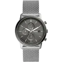 在飛比找momo購物網優惠-【FOSSIL】Minimalist 時尚米蘭帶三眼計時手錶