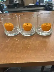 Vintage Glassware with Oranges Set of 3