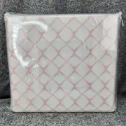NWT Microfiber Sheets Twin XL Set Fitted Flat Pillowcase OCM White Pink Geometri