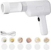 Automatic Noodle Gun, Handheld Electric Pasta Maker, Portable Automatic Pasta Noodle Maker Easy to Clean, for Homemade Spaghetti(White)