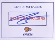 Reuben Ginbey SIGNED West Coast Eagles Card. AFL Football Rising Star. Yeo Reid.
