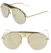 CHRISTIAN DIOR REVOLUTION 2 Gold Mirrored Metal Aviator Sunglasses Revolution2