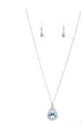 NWT Paparazzi Jewelry Duchess Decorum Blue Necklace & Matching Earrings *