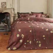 Bedding House Van Gogh Plum Blossoms Cotton Sateen Red Quilt Cover Set