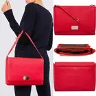 OROTON Satchel Bag Crossbody Mystical Pebble Leather Red NWT Dustbag